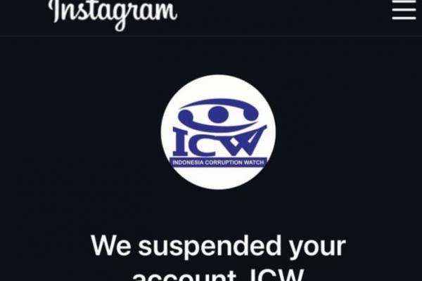 akun IG ICW ditangguhkan meta. 