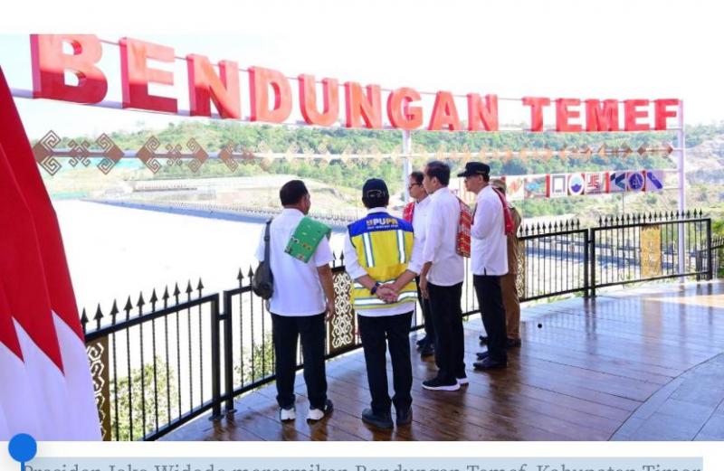 Presiden Joko Widodo meresmikan Bendungan Temef, Kabupaten Timor Tengah Selatan (TTS), Provinsi Nusa Tenggara Timur (NTT), pada Rabu, 2 Oktober 2024. (Foto: BPMI Setpres/Muchlis Jr) 